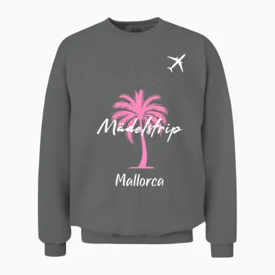 Mallorca Mädelstrip Party Urlaub Outfit Palme Mallorca Unisex Sweatshirt - Graphite Heather