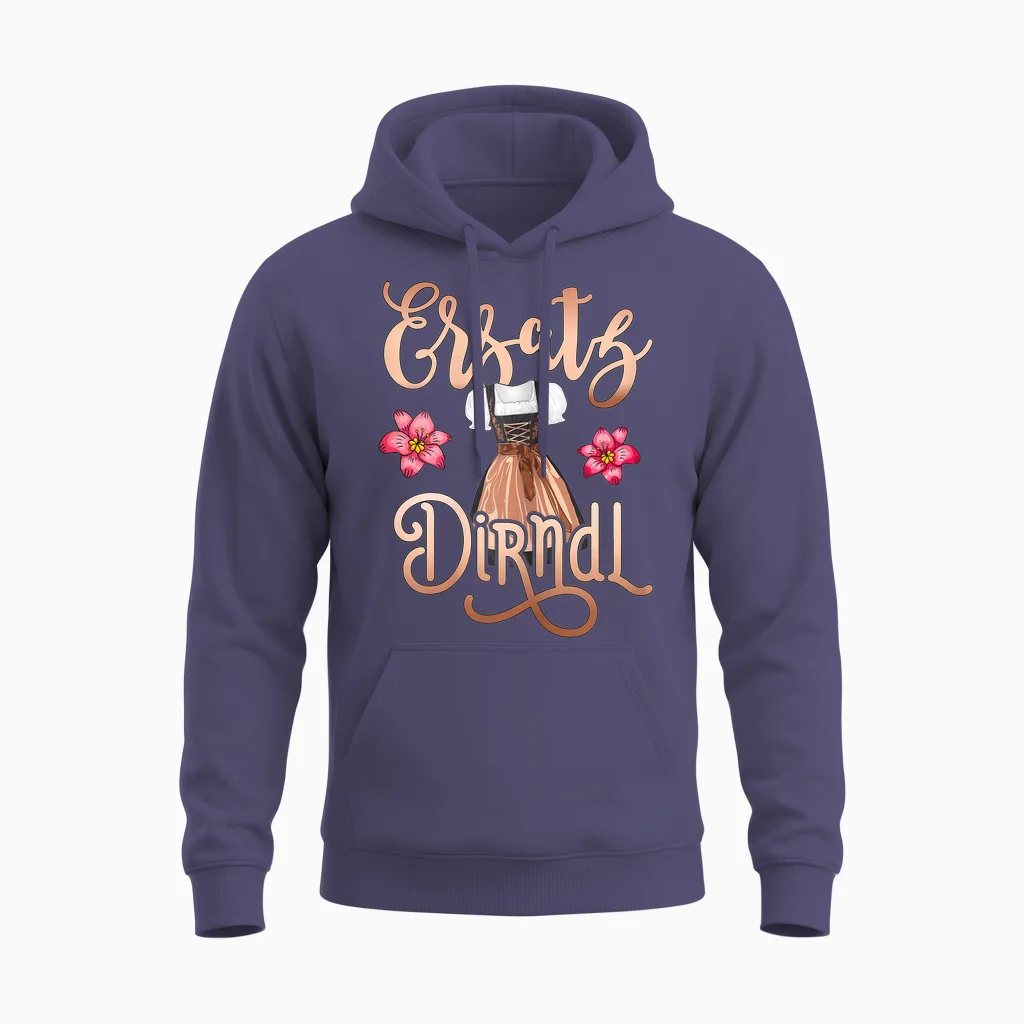 Trachtenshirt Damen Ersatz Dirndl Shirt Frauen Trachten T-Shirt, Schwarz, Kurzarm Unisex Hoodie in Heather Sport Dark Navy