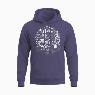 Retro Trick or Treat Haloween Unisex Hoodie - Heather Sport Dark Navy
