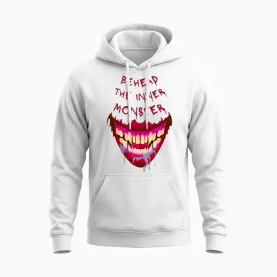 Monster Funny Cute Unisex Hoodie - White