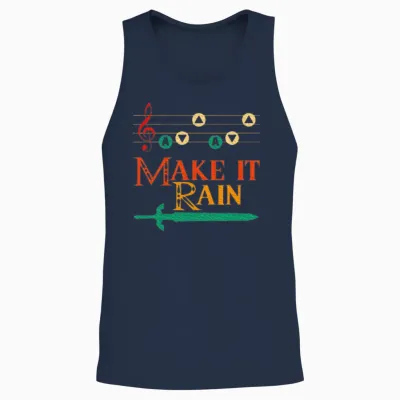 Make It Rain Motivational Quote Unisex Tank Top - Navy