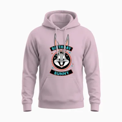Looney Tunes Bugs Bunny Birthday Bunny Unisex Hoodie - Light Pink