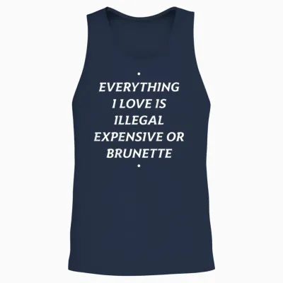 Everything I Love Is ... Brunette X Only Love Date Fans Unisex Tank Top - Navy