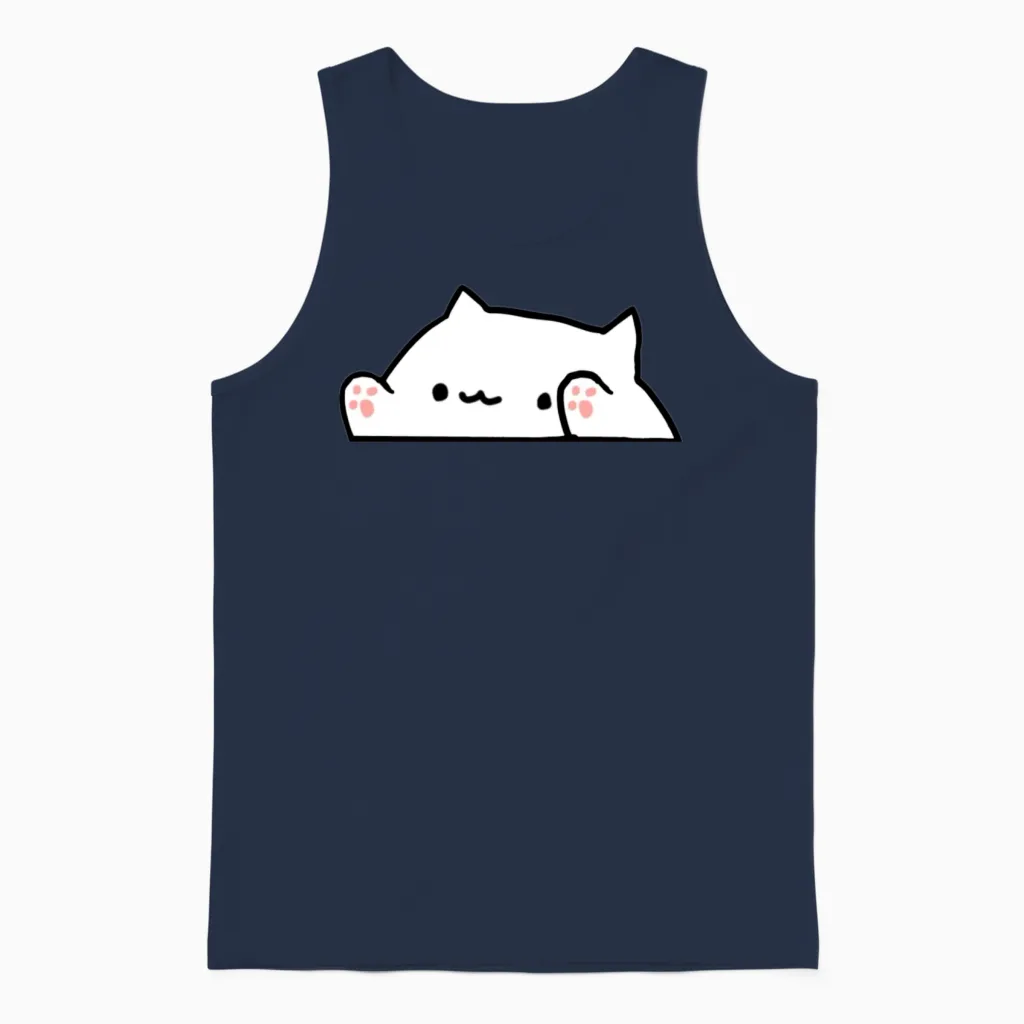 Bongo Cat Lovers Unisex Tank Top in Navy