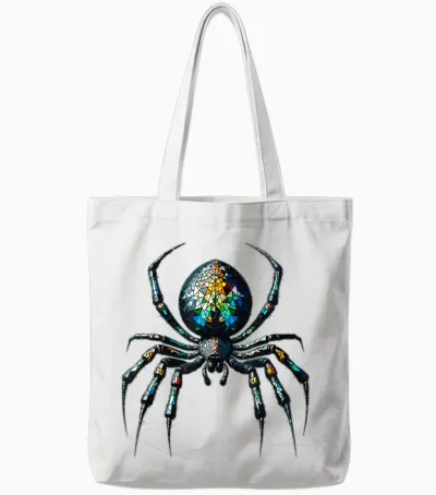 Polygon Art Araignée Araignées Tote Bags - White