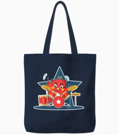 Nyango Star Japanese Chibi Mascot Tote Bags - Navy