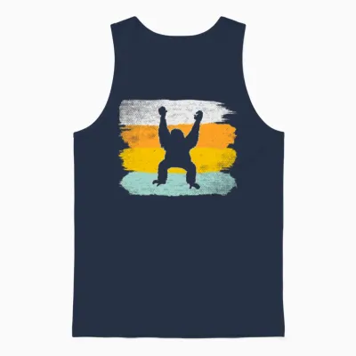 Orang Utan Retro Unisex Tank Top - Navy
