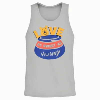 Amazon Essentials Winnie the Pooh Love as Sweet as Hunny Valentine's Day Unisex Tank Top - Ash