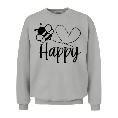 Bee Happy Unisex Sweatshirt - Ash