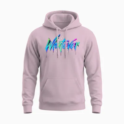 Whatever - Drip Art Aesthetic Unisex Hoodie - Light Pink