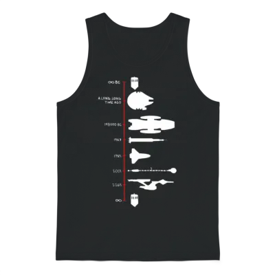 Spaceship Timeline Science Fiction Rocket Unisex Tank Top - Black