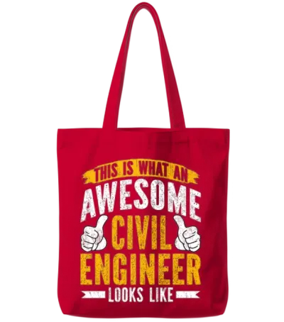 Civil Engineer - Funny Civil Engineering Engineer Tote Bags - Red