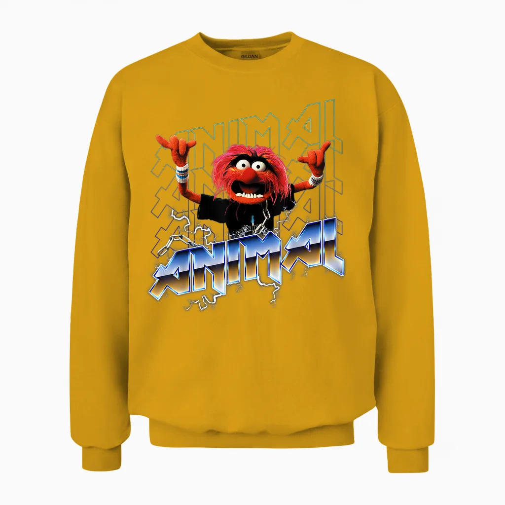 Disney the Muppets Animal Vintage Rock Metal Unisex Sweatshirt in Gold