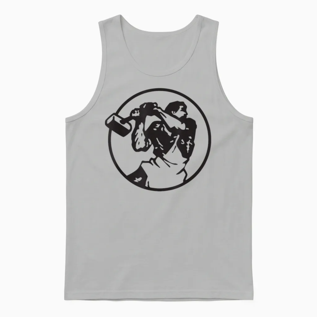And One Band T-Shirt, White Music Lovers Gift Unisex Tank Top in Ash