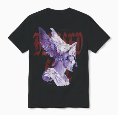 Modern Hip Hop Vintage Graffiti Urban Backprint Streetwear T-Shirt, Black Unisex T-Shirt - Black