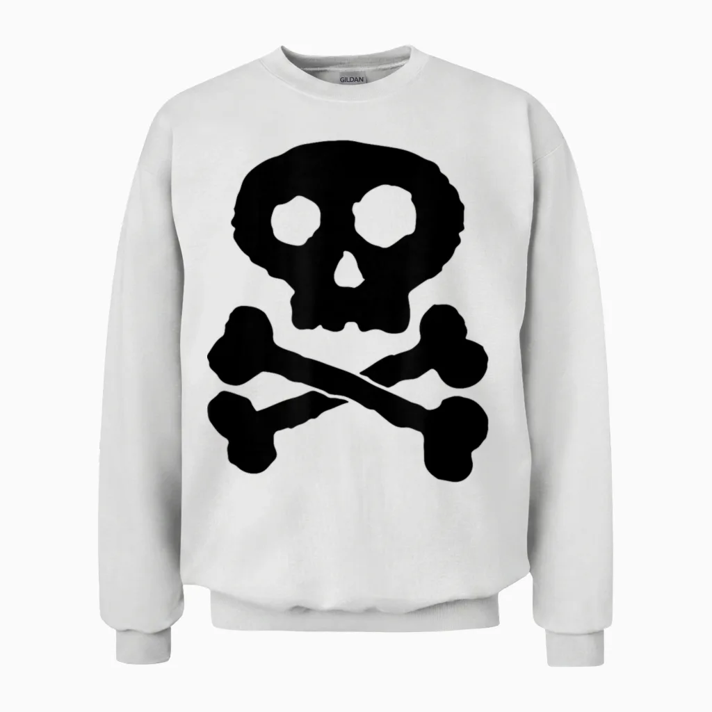Süßer Totenkopf Piratenschädel Pirat Schädel Jungen Junge Unisex Sweatshirt in White