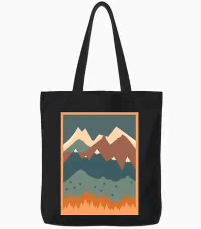 Psychodelic Retro Tote Bags - Black