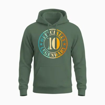 10. Geburtstag Junge Mädchen Legende Level 10 Jahre Unisex Hoodie - Military Green