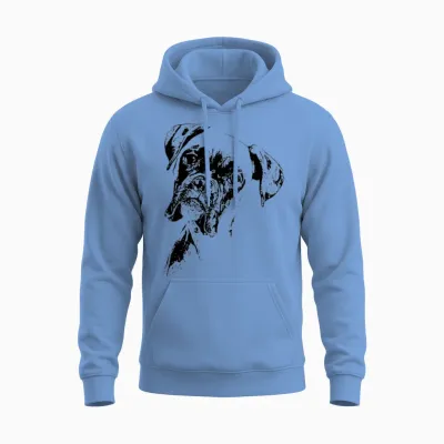 Boxer Dog Face Product - Dog Lovers Boxer Dog Unisex Hoodie - Carolina Blue
