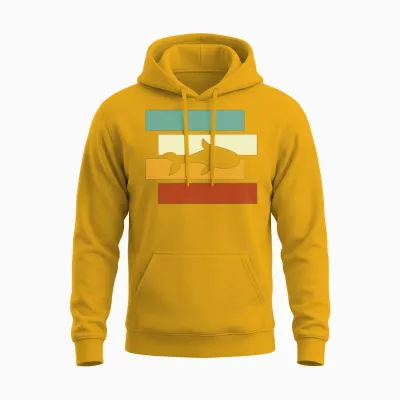 Fish Retro Unisex Hoodie - Gold