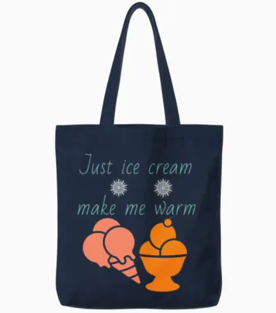 Ice Cream, Disney, Pink, Chocolate, Vanilla, Sweet Tote Bags - Navy