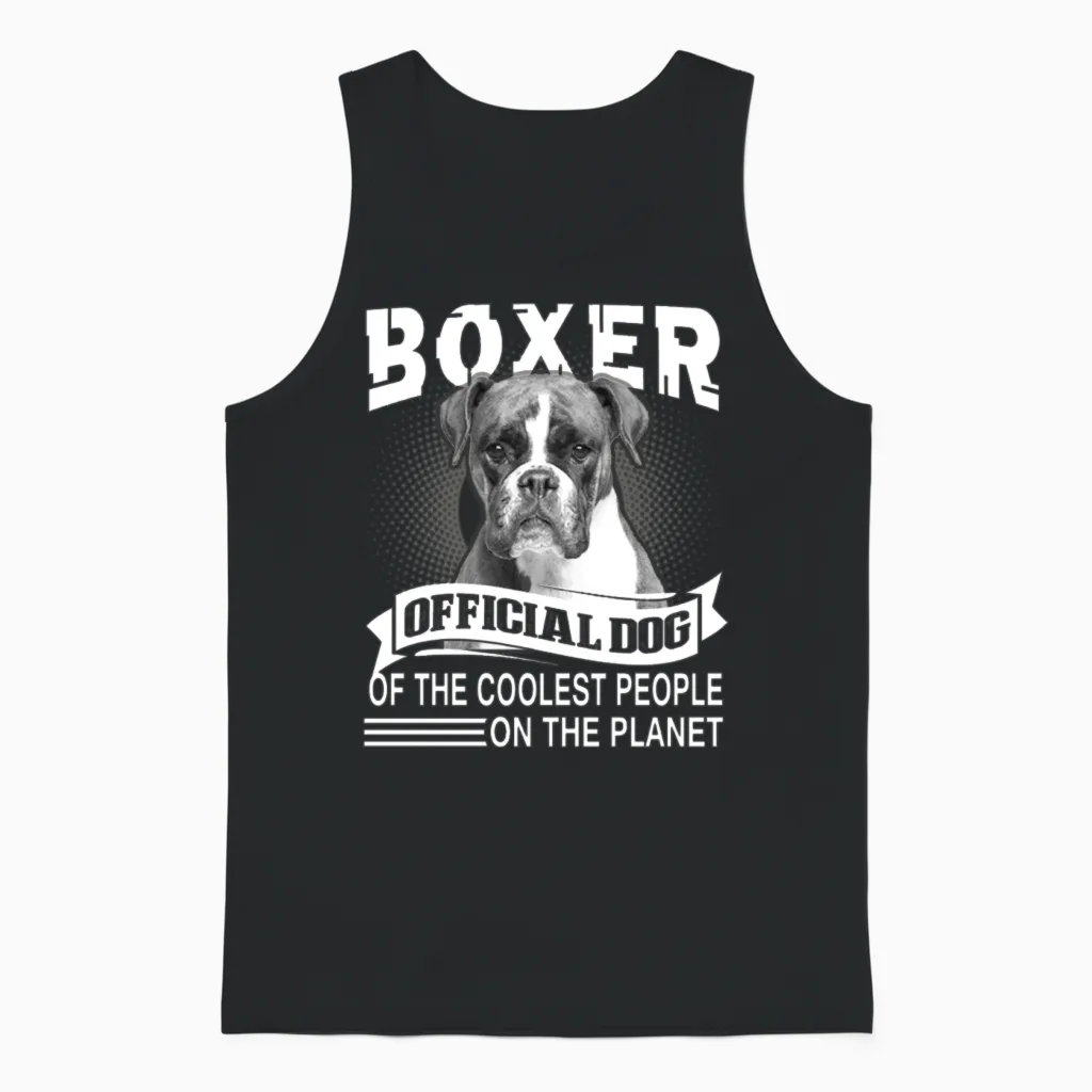 Boxer Dog Shirt - Boxer Dog Official Dog Unisex Tank Top in Black
