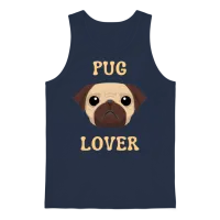Pug Dog — Lovers Unisex Tank Top - Navy – 1