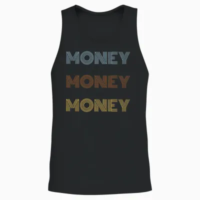 Money Money Money Retro Unisex Tank Top - Black