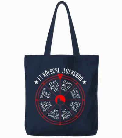 Cologne Lucky Wheel Et Kölsche Jlöcksrad Et Kütt Cologne Carnival T-Shirt, Black Tote Bags - Navy