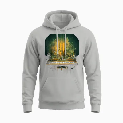 Modular Synthesizer Elektronische Musik Mit Keyboard Analog Unisex Hoodie - Ash