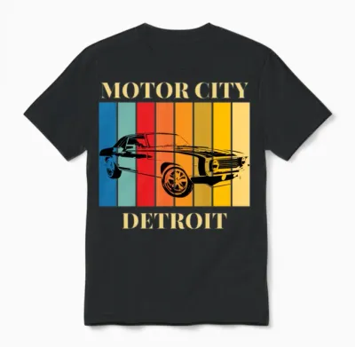 Motor City Retro Unisex T-Shirt - Black