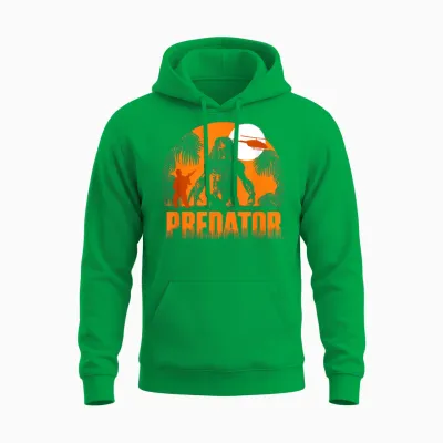 Predator Iconic Predator Haunt Silhouette Big Chest Unisex Hoodie - Irish Green