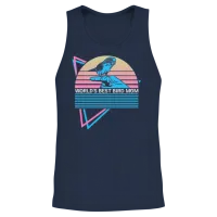 Budgie Parakeet Retro Unisex Tank Top - Navy – 2