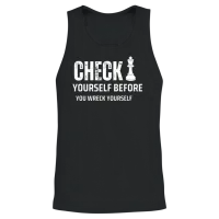 Check Yourself Before You Wreck Yourself Unisex Tank Top - Black – 2