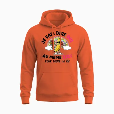 Tee Shirt Evjf Même Zizi Pour Toute La Vie Future Mariée Unisex Hoodie - Orange