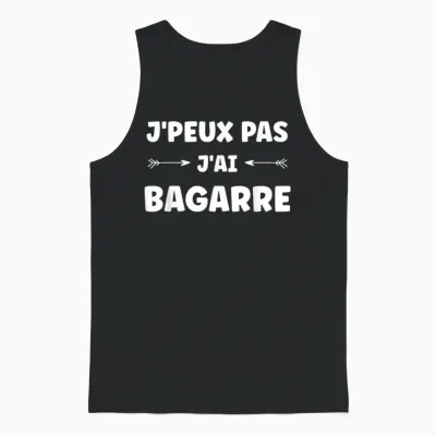 Brawl Quote Humour J'peux Pas J'ai Batarre T-Shirt, Black, S Unisex Tank Top - Black