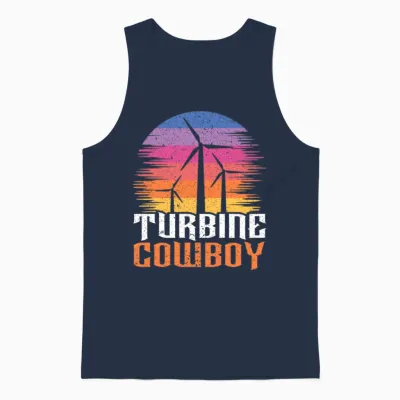 Turbine Cowboy Wind Renewable Energy Windmill Unisex Tank Top - Navy