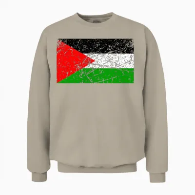 Palestine Flag Graphic for Men Women Unisex Sweatshirt - Sand