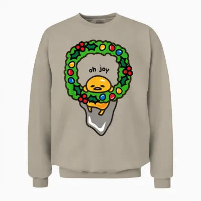 Gudetama Christmas Wreath Unisex Sweatshirt - Sand