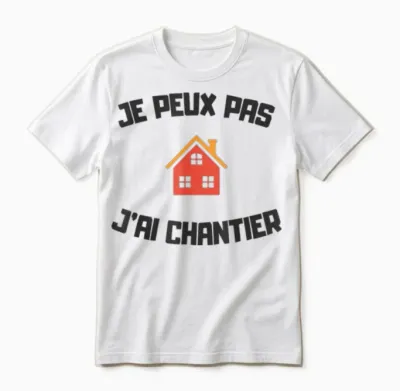 Je Peux Pas J’ai Chantier Humour Bricolage Maison Travaux Unisex T-Shirt - White
