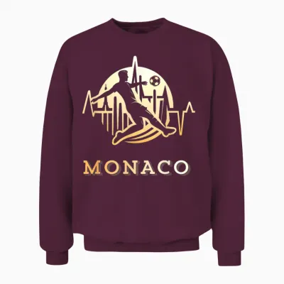 Gift Supporter Monaco Football Monegasque T-Shirt, Black, S Unisex Sweatshirt - Maroon