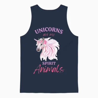 Unicorn Spirit Unisex Tank Top - Navy
