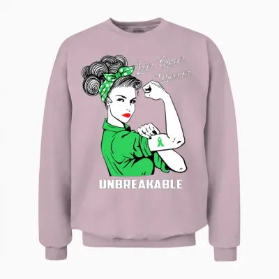 Liver Cancer Warrior Unbreakable Unisex Sweatshirt - Light Pink