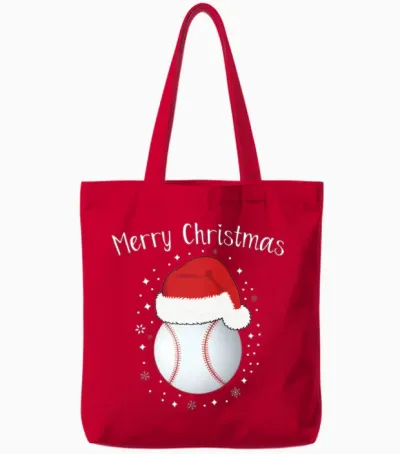 Funny Softball Copy Tote Bags - Red