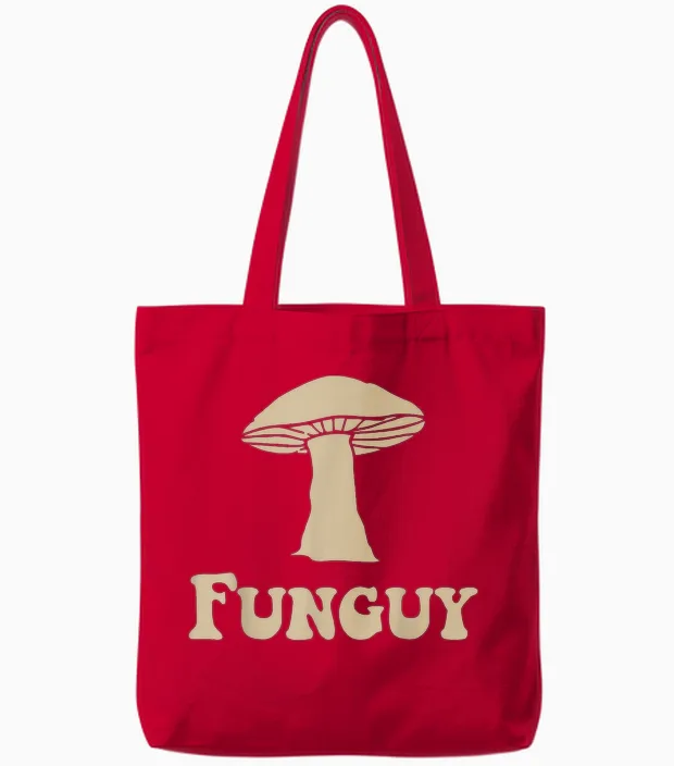 Fungi Fun Guy Funny Mushroom Lover Tote Bags in Red