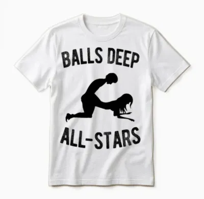 Balls Deep All-Stars Adult Swinger Humor Fun Gift Unisex T-Shirt - White