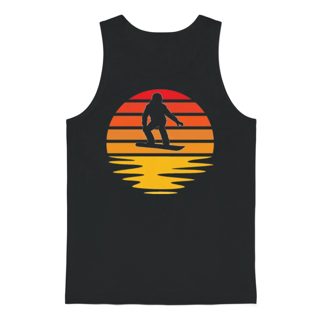 Snowboarding Retro Unisex Tank Top - Black