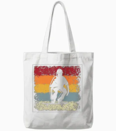 Skating Retro Tote Bags - White