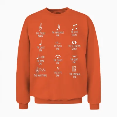 Funny Symbol Music Unisex Sweatshirt - Orange