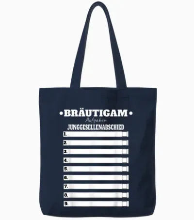 Bräutigam Polterer Junggesellenabschied Männer Aufgaben Fun Tote Bags - Navy